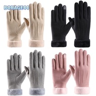 BORAGE44 Suede Gloves, Thick Plush Gloves, Fashion Touchscreen Gloves Women