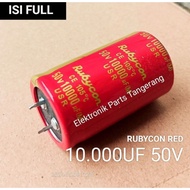 (1 PIECE) ELCO CAPACITOR 10000UF 50V RUBYCON JAPAN RED ELCO CAPACITOR 50V 10000UF RUBYCON RED ELCO R