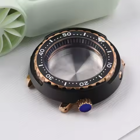47mm Tuna Can Watch Case C3 Luminous 316L Stainless Steel Sapphire glass Diving case 200M Waterproof