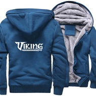 ZZOOI Vikings Viking Odin Cool Punk Athelstan Valhalla Winter Thicken Jacket Zip Up Men Fleece Hoodi