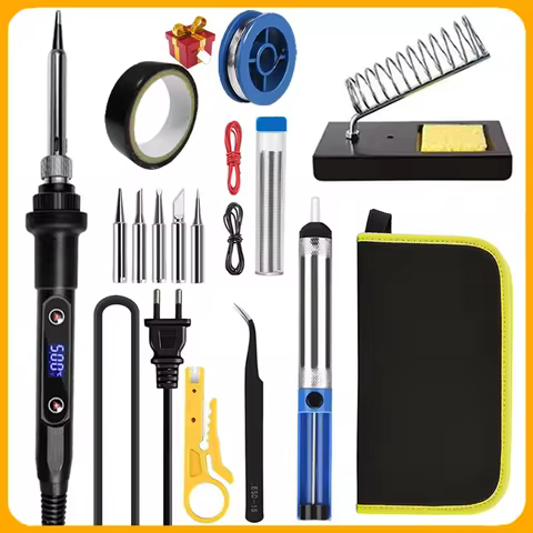 NEW Electric Soldering Iron 16IN1 80W LCD Digital Display 180-500 Adjustable Replaceable Head Solder