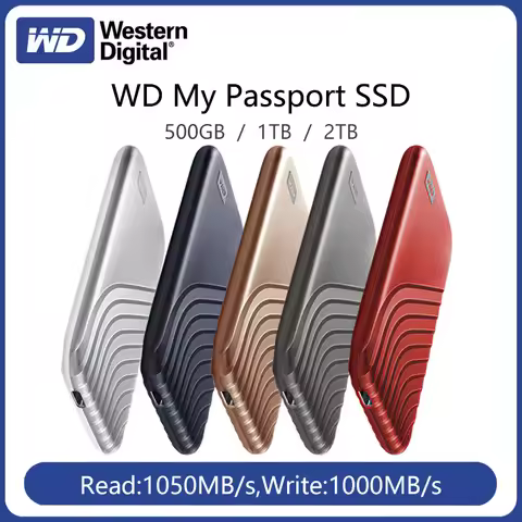 Western Digital WD 1TB NVMe External Portable Solid State Drive 500GB My Passport SSD Type-C USB3.2 