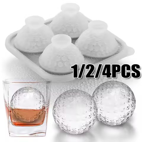 Big Golf Ice Ball Maker Large Silicone Ice Cube Tray With Lid Ice Mold For Whiskey Bourbon Cocktails