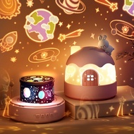 【E-Pin 逸品生活】雪屋星空投影小夜燈 八音盒 旋轉投影燈 小夜燈 擺件 禮物 氛圍燈