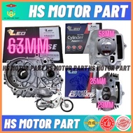 HSMOTORPART Ex5 Dream Crank Case Racing Leo 63mm Combo Set Head 25/29 Block 58mm PNP Masuk Head Bloc