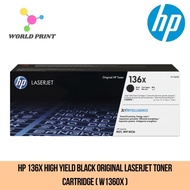 HP 136X High Yield Black Original LaserJet Toner Cartridge ( W1360X )