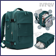 กระเป๋าเป้ไนลอน IVPQV สำหรับผู้หญิง,กระเป๋าเป้สะพายหลังผู้ชายกันน้ำชาร์จ USB ได้30L กระเป๋าแล็ปท็อป15นิ้วความจุขนาดใหญ่กระเป๋ารองเท้าสำหรับเดินทางกลางแจ้ง WIDVB