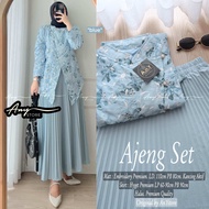 AJENG ONESET. Bahan Embroidery Premium. LD.110cm PB.80cm Kancing Aktif. Skirt Hyget Premium. LP.60-9