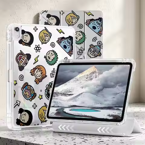 Cute Cartoon One Piece With Pen Slot Cover Tablet Case For iPad 10th Gen 11th Pro 13 2025 2026 9th M