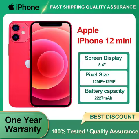 Original Used Apple iPhone 12 mini Unlocked 5G Mobile Phone 5.4" 64/128/256GB ROM 12MP Camera Hexa-c