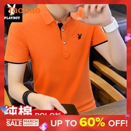 Playboy Short-Sleeved T-shirt Men's 2023 New Summer Trendy Trendy Slim-Fit Cotton Polo Shirt Top Clothes