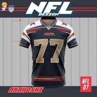 (Free Change Of Jersey Number)[NFL OVERSIZED BERSULAM] LOKALTEEZ NFL07 NFL Edition AKAHOSHI 280GSM J