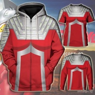 [CustomFashion]Ultraman UltraSeven Hoodie Long Sleeve Sweatshirt T-shirt Zipper Hoodies Man Women Kid Suit 3D Print Jacket Cosplay Japanese Anime Costume Coat Sweater AWHH