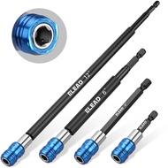 ELEAD Drill Bit Extension Set, 4-Piece Magnetic Drill Screwdriver Bit Holder Extender with Aluminum 