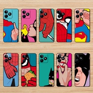 Soft black phone case for Realme 7 8 8S 8i 9i 5g 10 Pro Plus Marvel Movie Parodies casing Anti fall 
