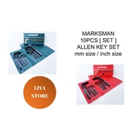 [ 1 SET ] MARKSMAN 10PCS CHROME VANADIUM METRIC ALLEN KEY SET Allen Key Set Mm size or Inch size