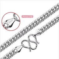 White Gold Necklace Pt950 Platinum Necklace Male Whip Tank Chain Gift for Boyfriend Moissanite