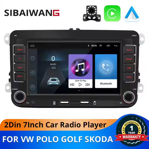 2Din Android 12 Car Radio GPS For VW Volkswagen Skoda Golf 5 6 Touran Passat B6 Polo Jetta CC Carpla