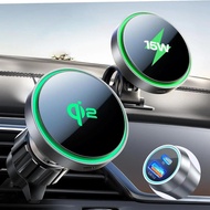 LISEN สำหรับที่ชาร์จติดรถยนต์ MagSafe ที่ชาร์จในรถไร้สาย15W Qi2พร้อมชาร์จไฟในรถสำหรับ IPhone MagSafe