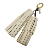 Mulberry RL6698 流蘇皮革包飾/鑰匙圈 0248（灰色和黃色）[二手] 成色極佳