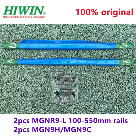 2pcs Genuine Hiwin linear rail MGN9 -L 100mm/200mm/300mm/400mm/550mm+ 2pcs MGN9H / MGN9C blocks