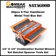 SATAGOOD 85pcs Tool Set with Metal Box 5-Tier Cantilever