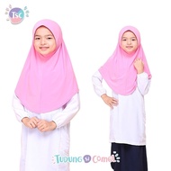 TudungSiComel Ori Tudung Sekolah Soft Awning Pink Uniform Puteri Islam Pengawas