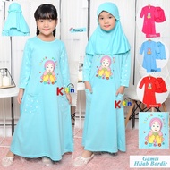 KK - GAMIS ANAK SET HIJAB 2-12 TAHUN MOTIF HELLO KITTY HIJAB BAJU ANAK NGAJI SET JILBAB / BAJU MUSLI
