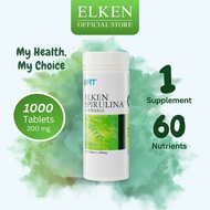 Kedai Rai Elken - Spirulina Tablets (1000 Tablets x 200mg) - Vegan Friendly, 100% Organic, Certified