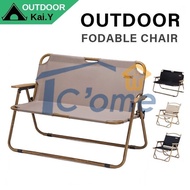 ZXB Foldable Double Chair With Back Aluminum Alloy Camping Chair Portable Leisure Park Rest Chair Outdoor Floding Chair