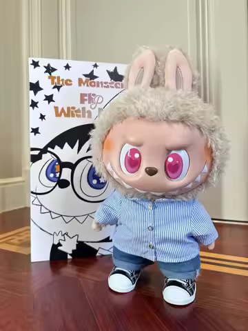 POP Mart 100% Original Labubu Plush Toys 40cm FLIP WITH ME The Plush Enamel Is So Cute Birthday and 