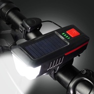 Bicycle Scooter Solar Charging Light Headlight Electronic Bell Led