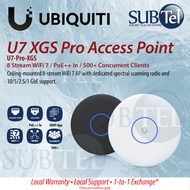 Ubiquiti Access Point U7-Pro-XGS Tri-Band WiFi7 6GHz 10GbE Uplink High Capacity 500 Clients