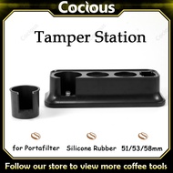 COCIOUS 51/53/58mm Coffee Tamper Holder 4 Holes ABS Tamper Station Holder Support Base Coffee Access