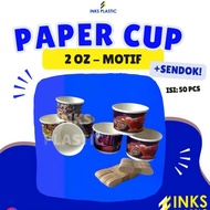 PAPER CUP 2 OZ ICE CREAM PICTURE 2OZ ICE CREAM CUP + SPOON