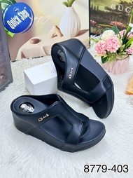 lin lin big shop รองเท้าแตะพื้นสุขภาพส้นสูง2.5นิ้วแบบสวมใส่หรูสไตล์สบายๆมีดีเทลที่ดูทันสมัยดีไซน์ที่