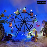 Westcovina Ferris Wheel Decoration Metal Rotating LED Ferris Wheel Night Light Light-up Desktop Figu