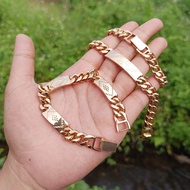 Aksesoris perhiasan Gelang Rantai Plat Swasa 10mm/1cm ( Kuning Selamanya )