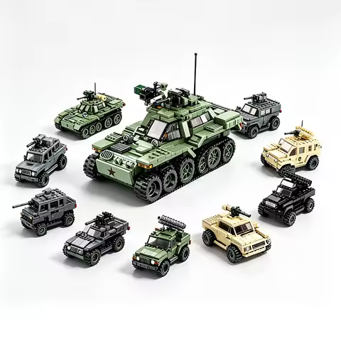 ww2 Military Vehicle Modern World War Battle Gun Army Tank Plane warship Model Building Blocks fight