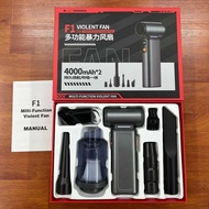 F1 Multifunctional Violent Turbo Fan Car Portable Wireless Vacuum Cleaner Outdoor Violent Hair Dryer