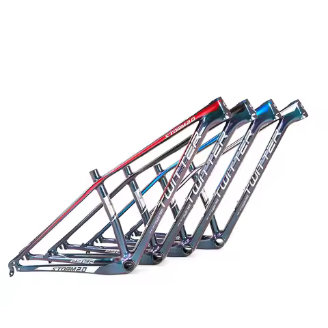 29ER Twitter Storm 2.0 Carbon Fiber Mountain Frame QR135mm Bicycle Frame Inner Cable Disc Brake Holo