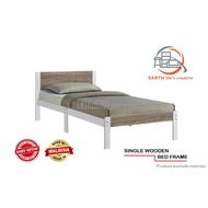 Earth Single Bed Frame/Katil Kayu Bujang/Bedroom Furniture/Good Quality/Ready Stock