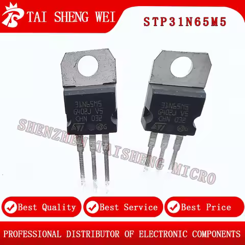 5 Pcs New STP31N65M5 Printed 31N65M5 N Channel 650V 22A MOSFET MOSFET Package TO-220 New