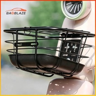 [BaoblazeMY] Front Cycle Basket Raised Rim Cycle Wire Basket Cycle Gear Black Mounted Plate