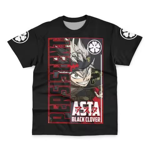 Bandai Anime Black Clover T Shirt Asta Graphic Tees Black Bulls Harajuku Streetwear 3D Print Men Wom