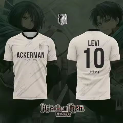 LEVI ACKERMAN Jersey Attack on Titan Adult and Children's Summer Leisure Fashion Anime 3D Printed T-