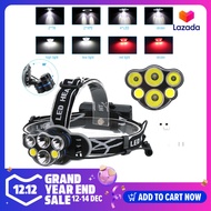 Original 80000lm T6 6 LED Micro USB Headlamp Head Light Flashlight 18650 Lamp Torch