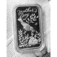 1978 Greeting Mother Day 1oz Silver Bar
