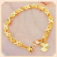 สร้อยข้อมือทองคําแท้ 18k เครื่องประดับผู้หญิง Lucky Star น้ําหนัก 2.5 กรัม