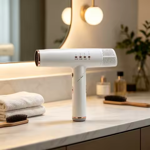 AC‑Motor Silent‑Tech Leafless 1300W BLDC Hair Dryer, Negative‑Ion High‑Speed Blow Dryer for Professi